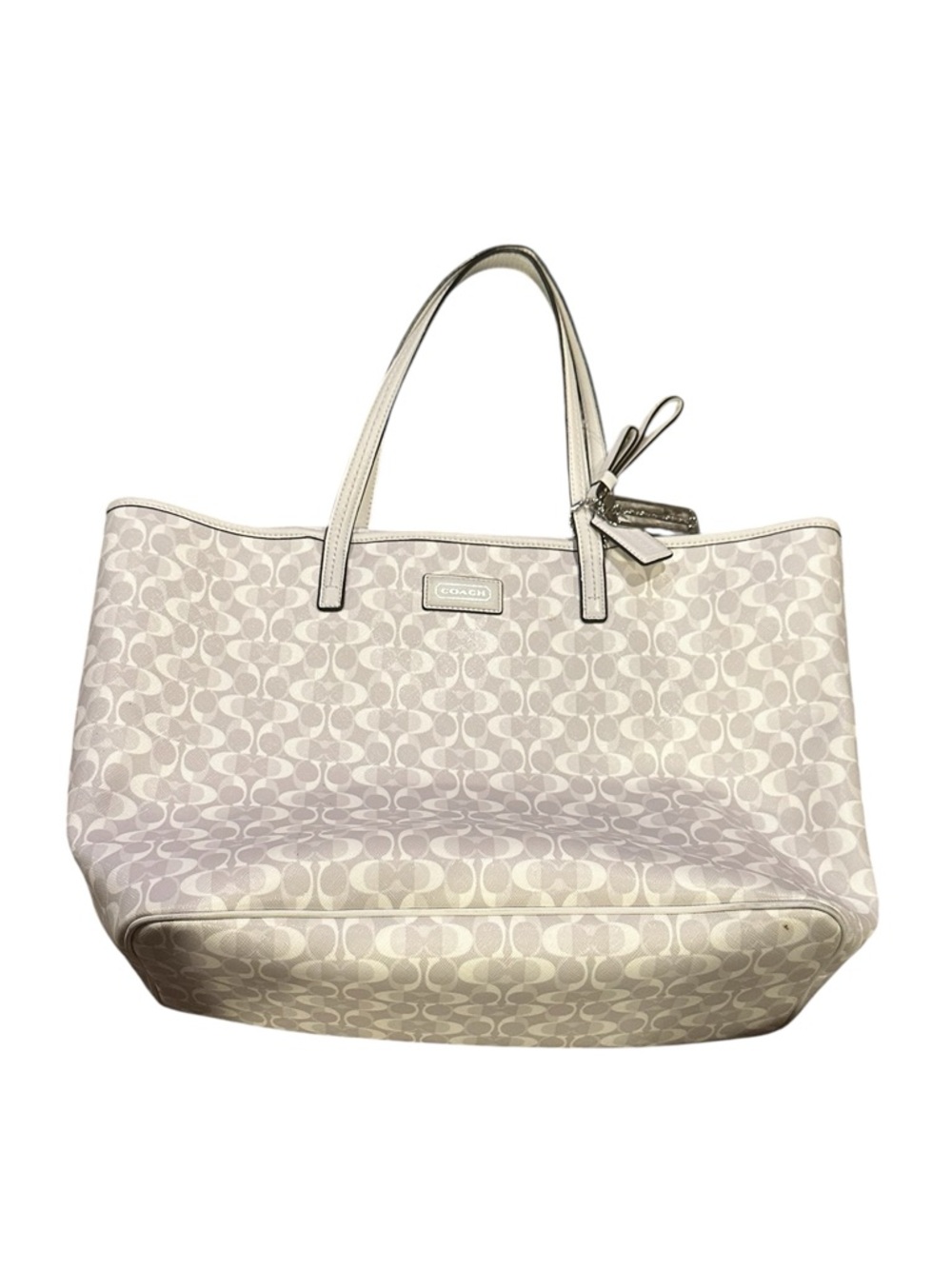 Coach Park Cream C Monogram Signature Canvas City Shopper Tote Bag